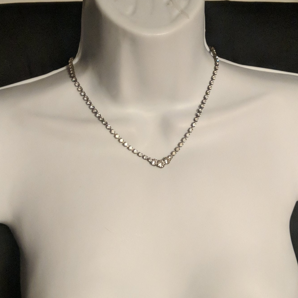 Vintage hook closure Rhinestone necklace